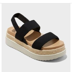 Women's Elliot Stretch Strappy Platform Sandals - Wild Fable™ Black Size 8.5